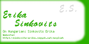 erika sinkovits business card